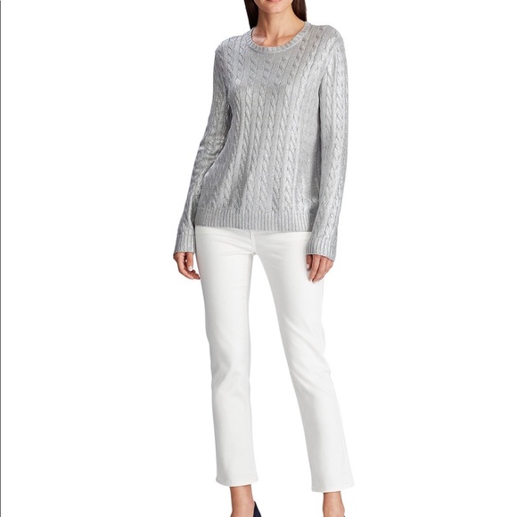 Ralph Lauren silver long sleeve sweater. Size M - Picture 7 of 8